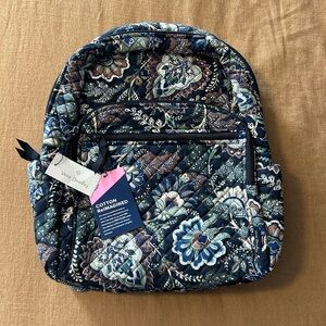 Vera Bradley Blue and Green Floral Quilted Campus Backpack